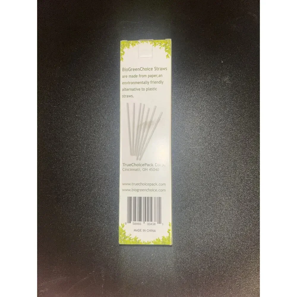 New 8 Packs 400 Total BioGreenChoice Paper Straws 7.75